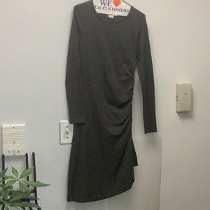 Long Sleeve Dress with Side Zipper and Rouching Detail